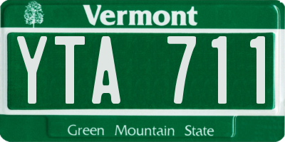 VT license plate YTA711