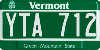 VT license plate YTA712