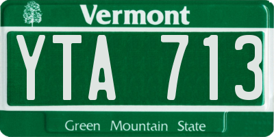 VT license plate YTA713