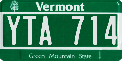 VT license plate YTA714