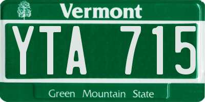 VT license plate YTA715