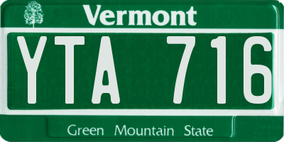 VT license plate YTA716