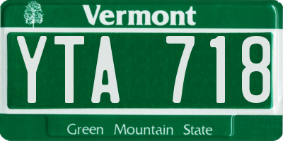 VT license plate YTA718
