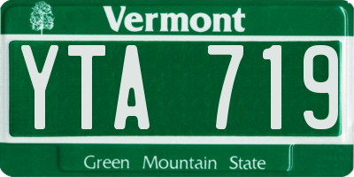 VT license plate YTA719