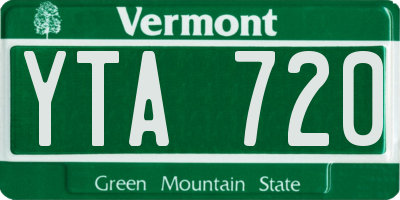 VT license plate YTA720