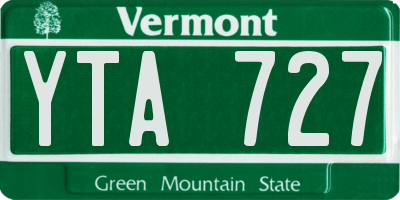 VT license plate YTA727