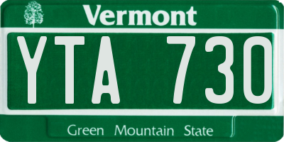 VT license plate YTA730