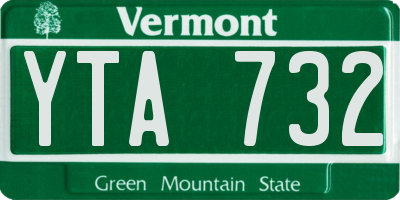VT license plate YTA732