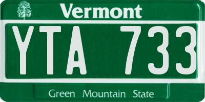 VT license plate YTA733