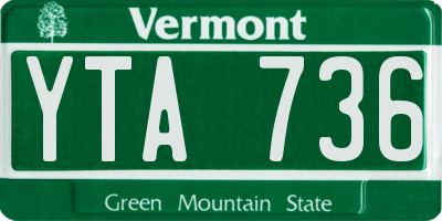 VT license plate YTA736