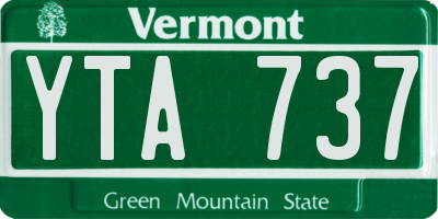 VT license plate YTA737