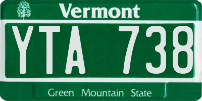 VT license plate YTA738