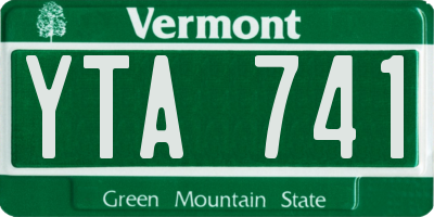 VT license plate YTA741