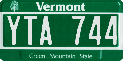 VT license plate YTA744