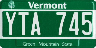 VT license plate YTA745