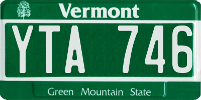 VT license plate YTA746