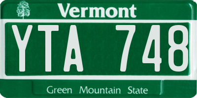 VT license plate YTA748