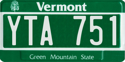 VT license plate YTA751