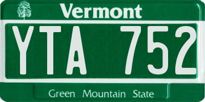 VT license plate YTA752