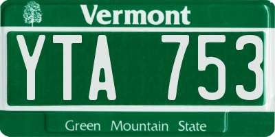 VT license plate YTA753