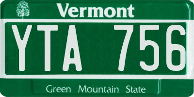 VT license plate YTA756