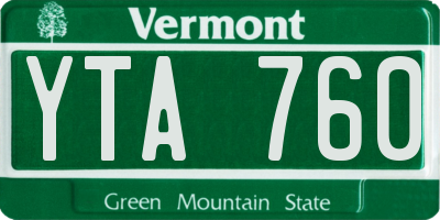 VT license plate YTA760