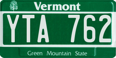VT license plate YTA762