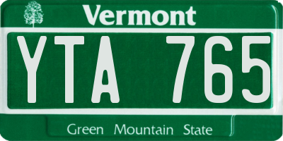 VT license plate YTA765
