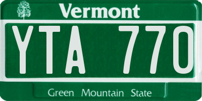 VT license plate YTA770