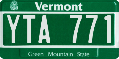 VT license plate YTA771