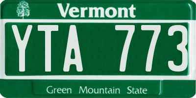 VT license plate YTA773