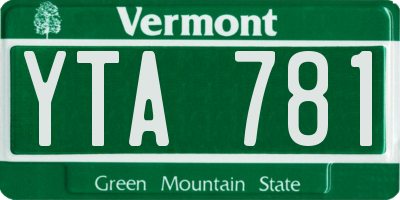 VT license plate YTA781