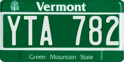 VT license plate YTA782