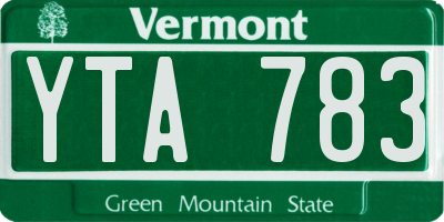 VT license plate YTA783