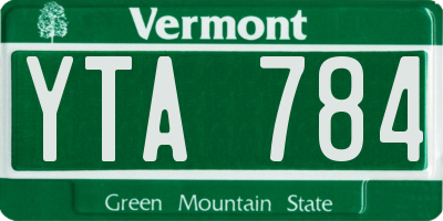 VT license plate YTA784