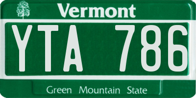 VT license plate YTA786