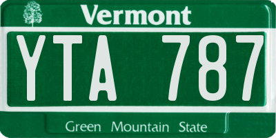 VT license plate YTA787