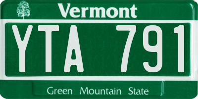 VT license plate YTA791