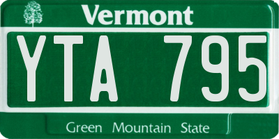 VT license plate YTA795
