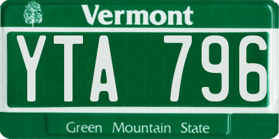VT license plate YTA796