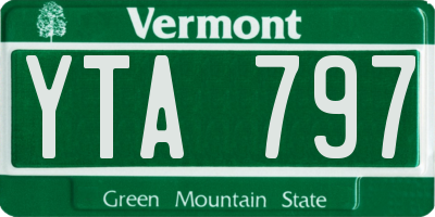 VT license plate YTA797