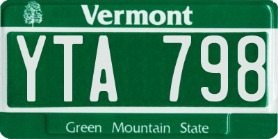 VT license plate YTA798