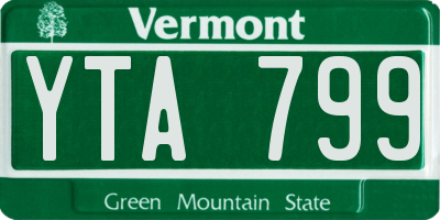 VT license plate YTA799