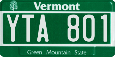 VT license plate YTA801