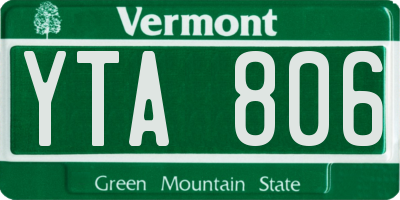 VT license plate YTA806