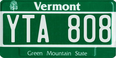 VT license plate YTA808