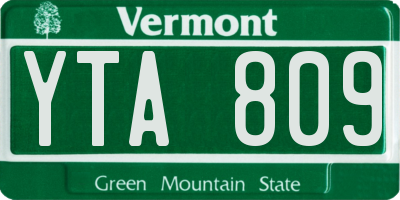 VT license plate YTA809