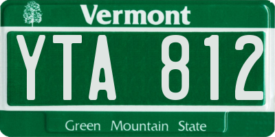 VT license plate YTA812