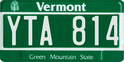 VT license plate YTA814