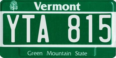 VT license plate YTA815